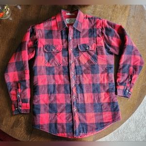 Vintage Thick Lined Flannel Northwest Territory Large Tall Red Black Plaid